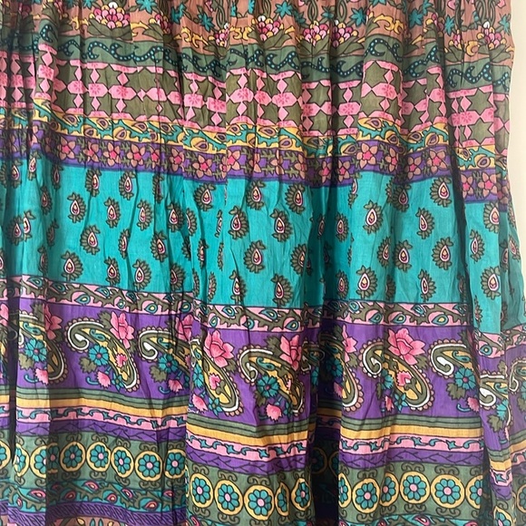NWT Vintage Adini Sheer Skirt w/ Pockets Cotton Lite Full India Size L/XL NWT - Picture 5 of 5